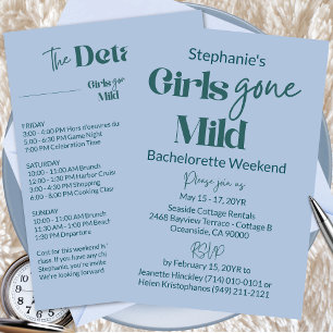 Girls Gone Mild Teal Bachelorette Beach Weekend Invitation