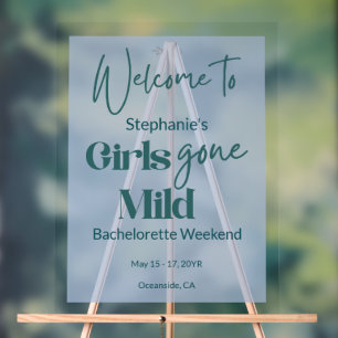 Girls Gone Mild Unique Bachelorette Beach Weekend Acrylic Sign