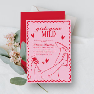 Girls Gone Mild Wavy Scribble Bridal Shower Invitation