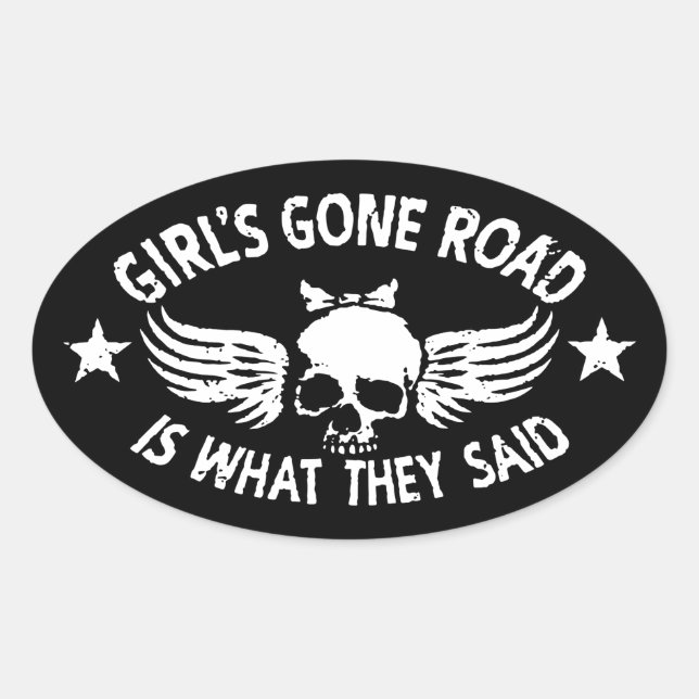 Girl's Gone Road Oval Sticker (Front)