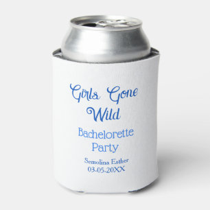 girls gone wild bachelorette party blue name retro can cooler
