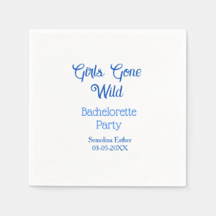 girls gone wild bachelorette party blue name retro napkin