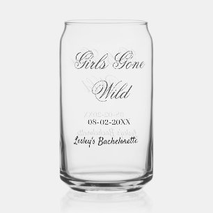 Girls Gone wild Bachelorette party name date bride Can Glass
