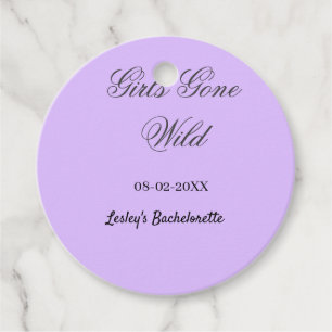 Girls Gone wild Bachelorette party name date bride Favour Tags