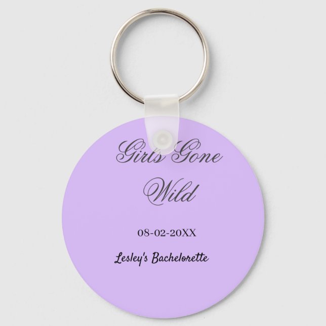 Girls Gone wild Bachelorette party name date bride Key Ring (Front)