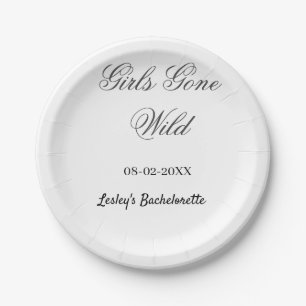 Girls Gone wild Bachelorette party name date bride Paper Plate