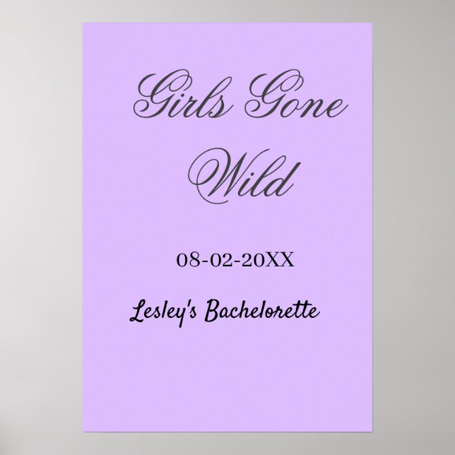 Girls Gone wild Bachelorette party name date bride Poster (Front)