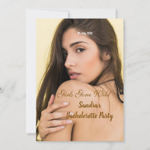 girls gone wild bachelorette party name photo whit invitation