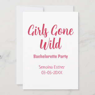 girls gone wild bachelorette party red name retro invitation