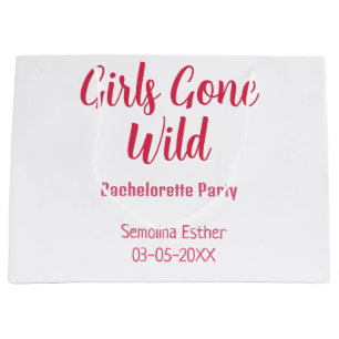 girls gone wild bachelorette party red name retro large gift bag