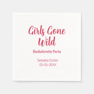 girls gone wild bachelorette party red name retro napkin