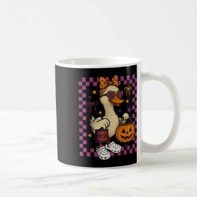 Girls Goose Halloween Spooky Goosey Silly Goose Pu Coffee Mug (Right)