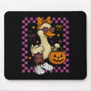 Girls Goose Halloween Spooky Goosey Silly Goose Pu Mouse Pad
