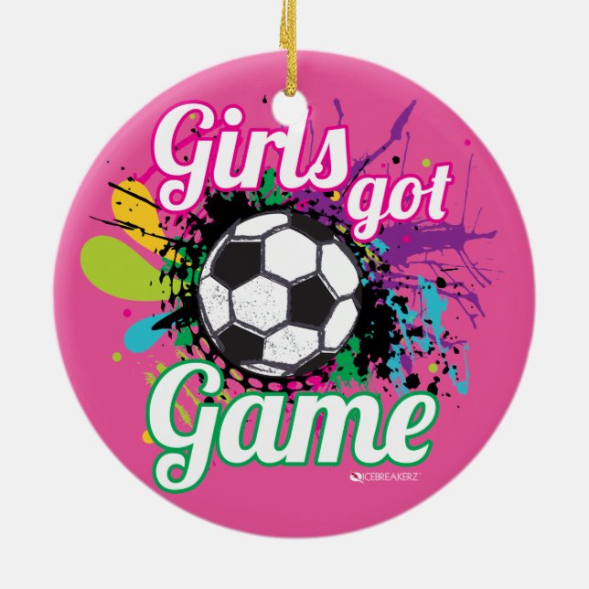 GIRLS GOT GAME SOCCER ORNAMENT (Back)