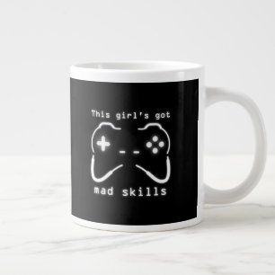 Girl's Got Mad Skills Video Game Controller Large  Coffee Mug