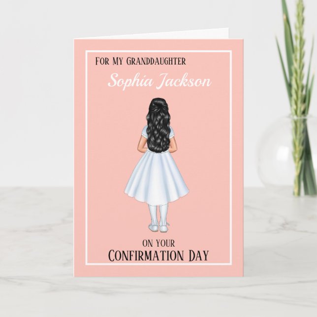 Girls Granddaughter Godchild Confirmation Card  (Front)