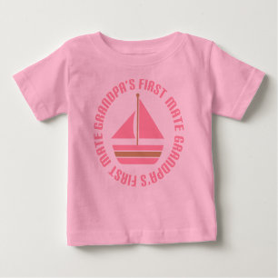 Girls Grandpa's First Mate Sailing Gift Tee
