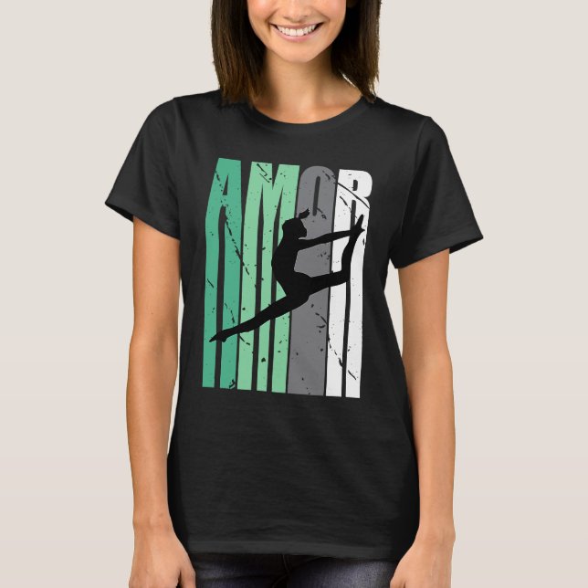 Girls Green Distressed Amor Loves Team Girl Inspir T-Shirt (Front)