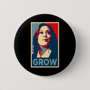 Girls Grow Kamala Harris Hope Poster 47th Rally Em 6 Cm Round Badge