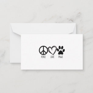 Girls Guys Dog _ Cat Lover Shirt Peace Love Paws Card