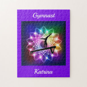 Girls Gymnast Balance Beam Personalised Jigsaw Puzzle