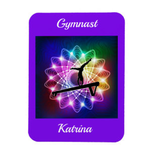 Girls Gymnast Balance Beam Personalised Magnet