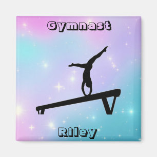Girls Gymnast Gymnastics Balance Beam Magnet