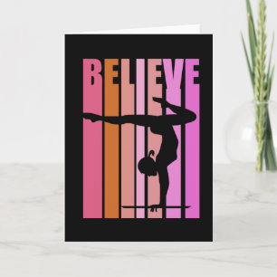 Girls Gymnast Gymnastics Girls Handstand Pink Card