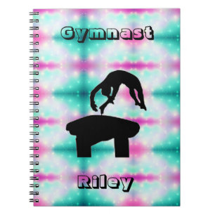 Girls Gymnast Vault Gymnastics Custom Notebook