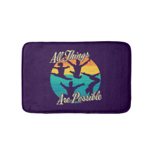 Girls Gymnastics - All Things are Possible Bath Mat