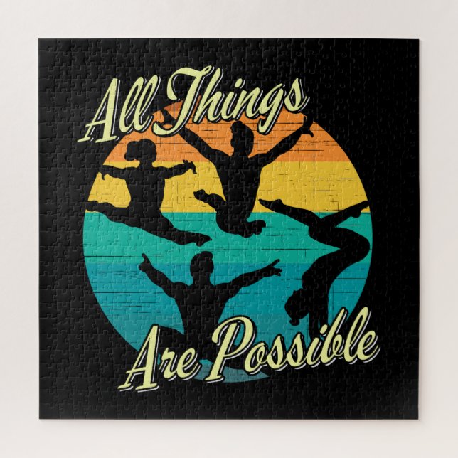 Girls Gymnastics - All Things are Possible Jigsaw Puzzle (Vertical)