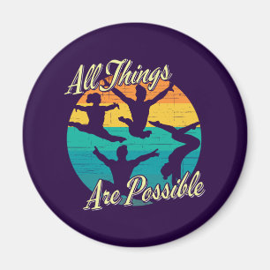 Girls Gymnastics - All Things are Possible Magnet