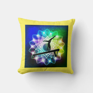 Girls Gymnastics Balance Beam Custom Name Pillow