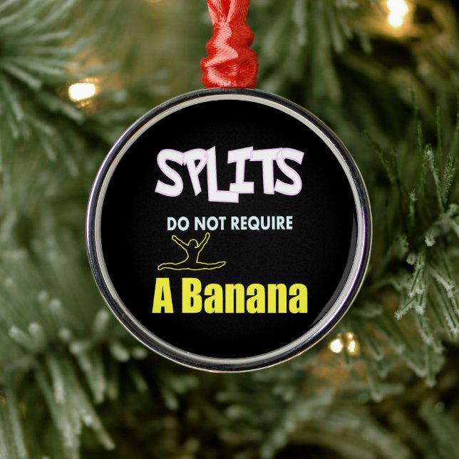 Girls Gymnastics Banana Splits Quote Metal Ornament (Tree)
