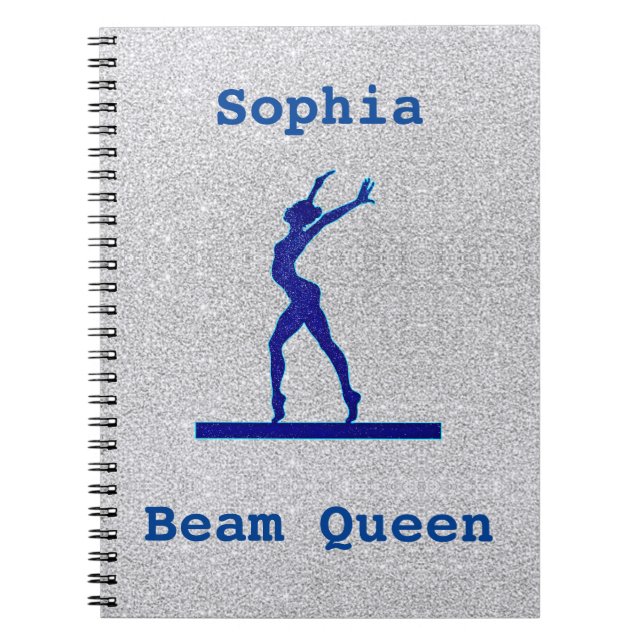 Girls Gymnastics Beam Queen Spiral Photo Notebook (Front)