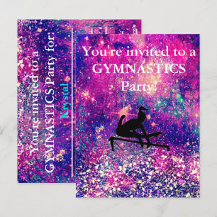 Girls Gymnastics Birthday Party Custom  Postcard