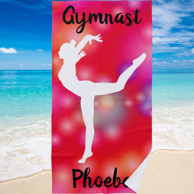 Girls Gymnastics Bubble Fun   Beach Towel (Creator Uploaded)