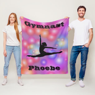 Girls Gymnastics Bubbles Fleece Blanket