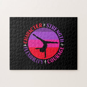 Girls Gymnastics Character Strength Courage Jigsaw Puzzle