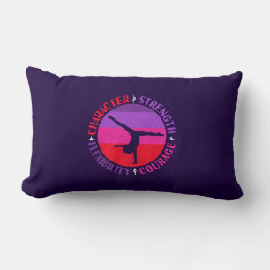 Girls Gymnastics Character Strength Courage Lumbar Cushion