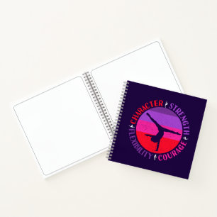Girls Gymnastics Character Strength Courage Notebook