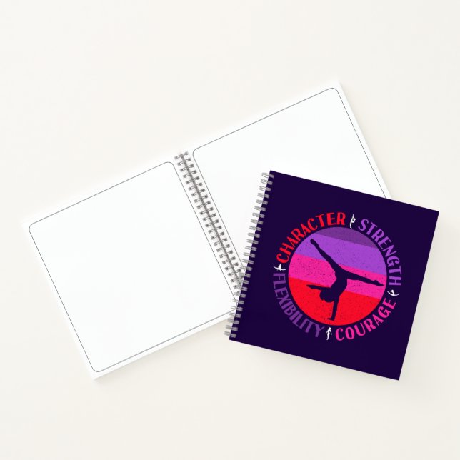 Girls Gymnastics Character Strength Courage Notebook (Inside)