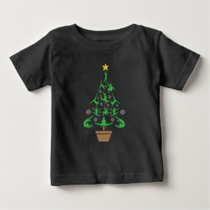 Girls Gymnastics Christmas Tree Baby T-Shirt