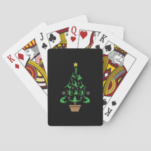 Girls Gymnastics Christmas Tree Playing Cards