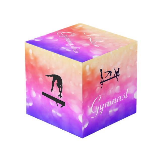 Girls Gymnastics Cube Customisable (Front Angled)