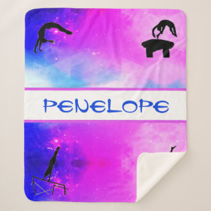 Girls Gymnastics Events Abstract Sherpa Blanket