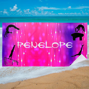 Girls Gymnastics Events Beach Towel