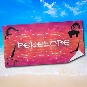 Girls Gymnastics Events Beach Towel