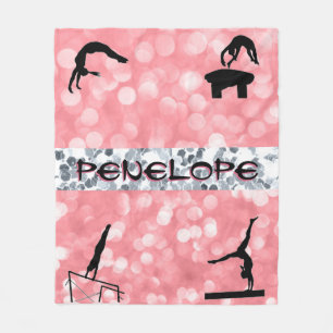 Girls Gymnastics Events Glitz and Glam Fleece Blanket