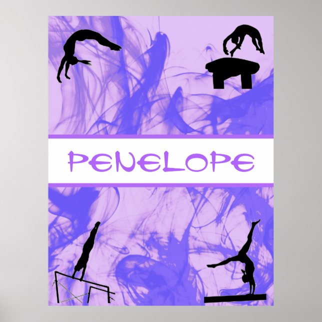 Girls Gymnastics Events Smokey Purple Abstract   Poster (Front)